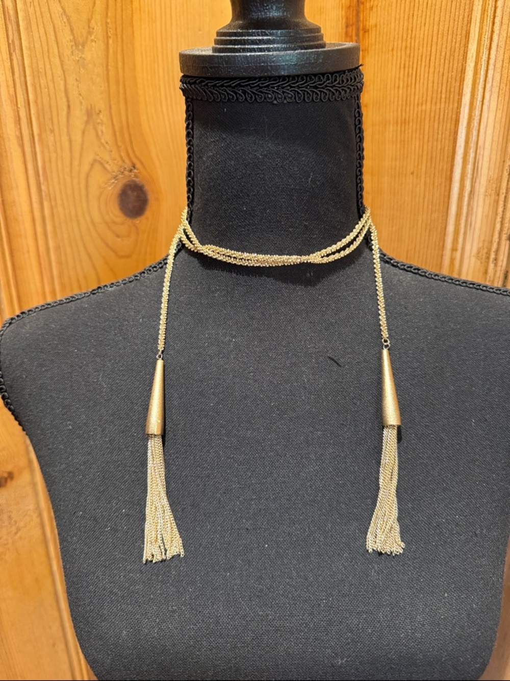 Gold Tassel Wrap Necklace - Women's Jewelry